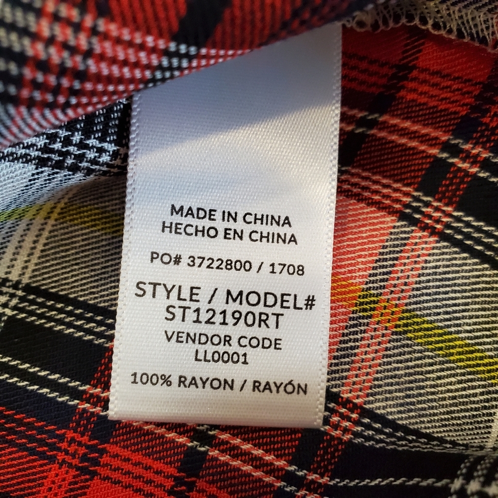 Splendid Plaid Button Front Ruffle Sleeve Top - Picture 6 of 14